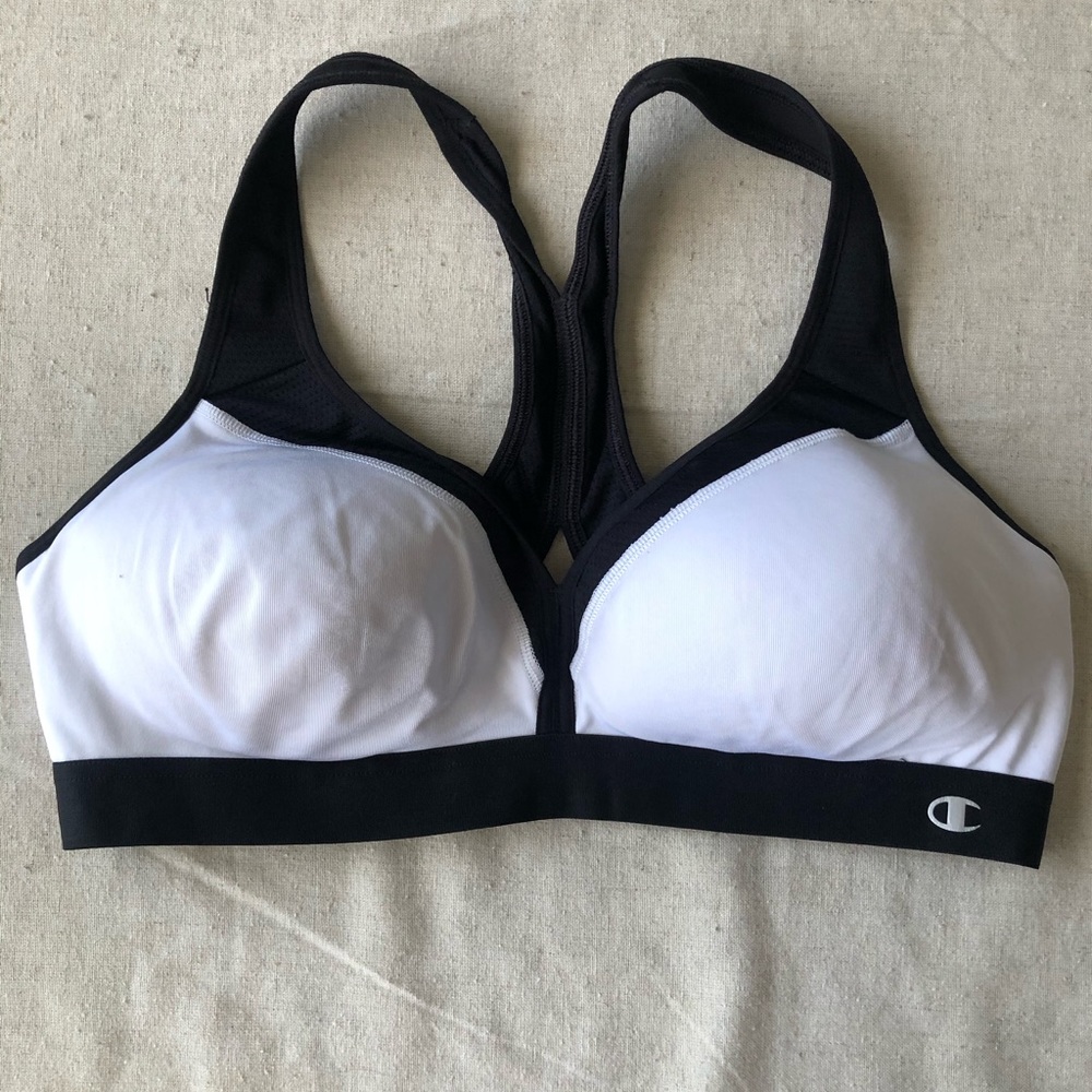 Champion large white sports bra with padding